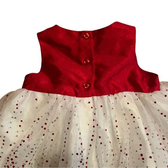 😊3/$30 Baby Girl Holiday Editions Red And Silver Sparkle TuTu Dress Size 3-6 Mo - Picture 12 of 16